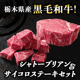 国産黒毛和牛　シャトーブリアン＆サイコロステーキセット３００ｇ　４８９２
