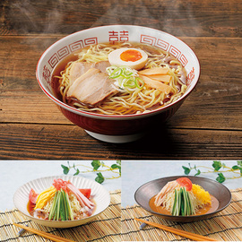 河京　喜多方ラーメン夏の１０食お得用セット　Ａ０３１