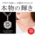 シンプルな０．１カラット　ダイヤモンド　ネックレス　Ｍ１２５−０５００２４